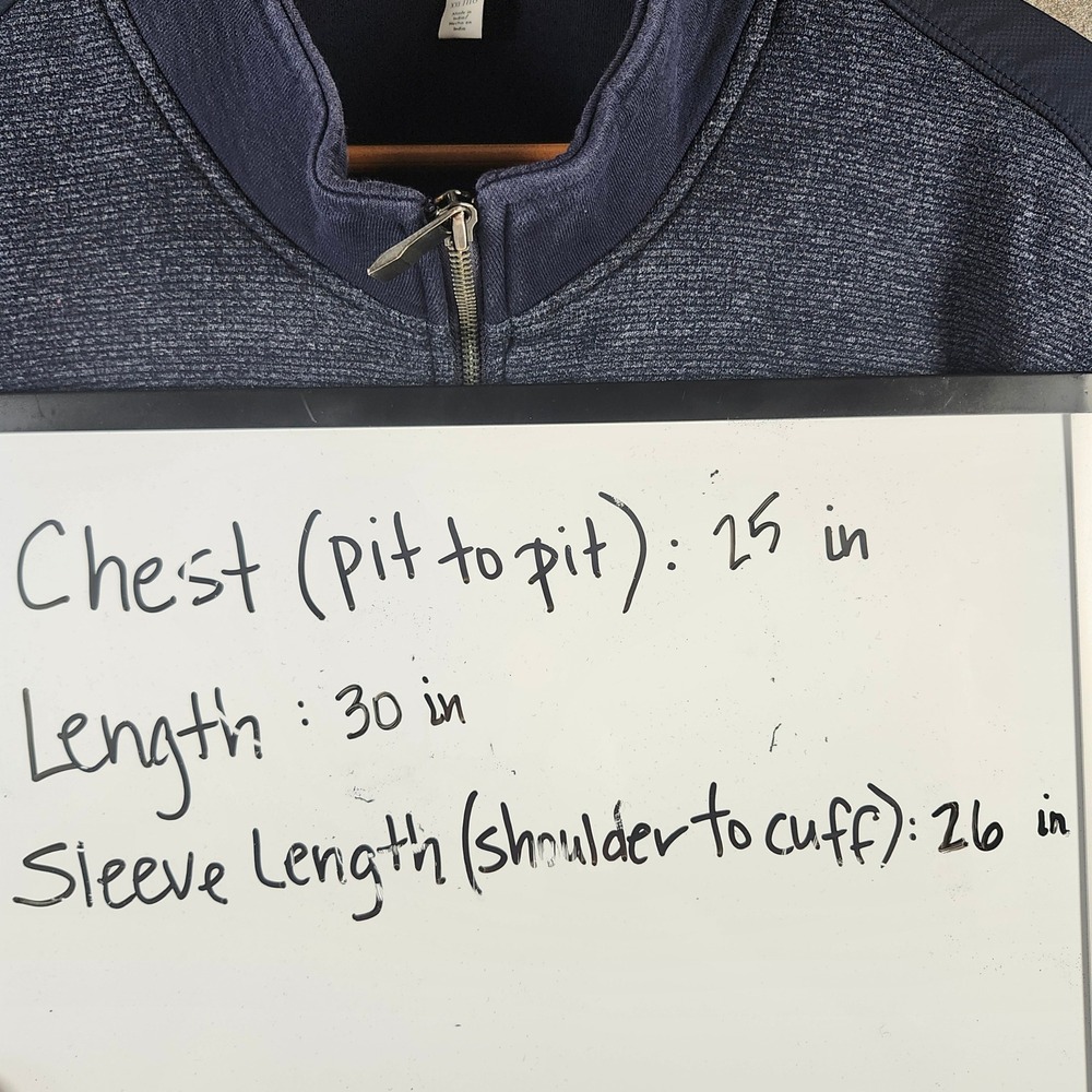 Calvin Klein Mens XXL Full Zip Sweatshirt Blue Marled Mixed Media Fleece Jacket‎ - Picture 6 of 13